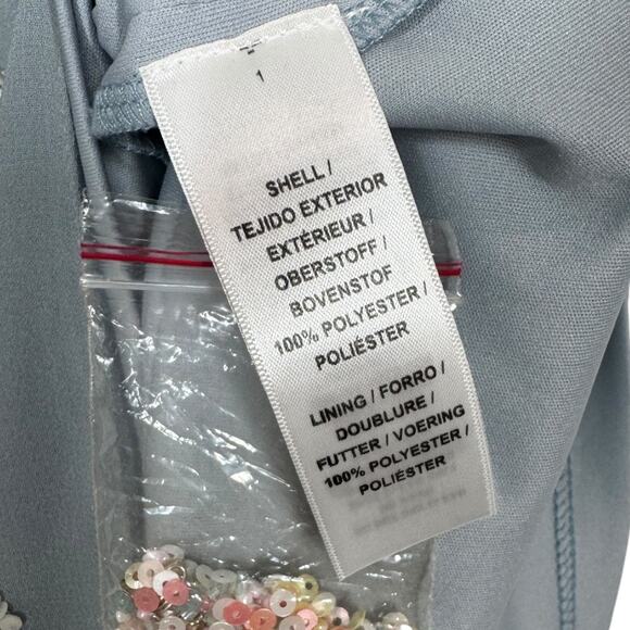 Anthropologie BHLDN Zelma Floral Beaded Embellished Dress 2 Blue Pink Short - Picture 9 of 9